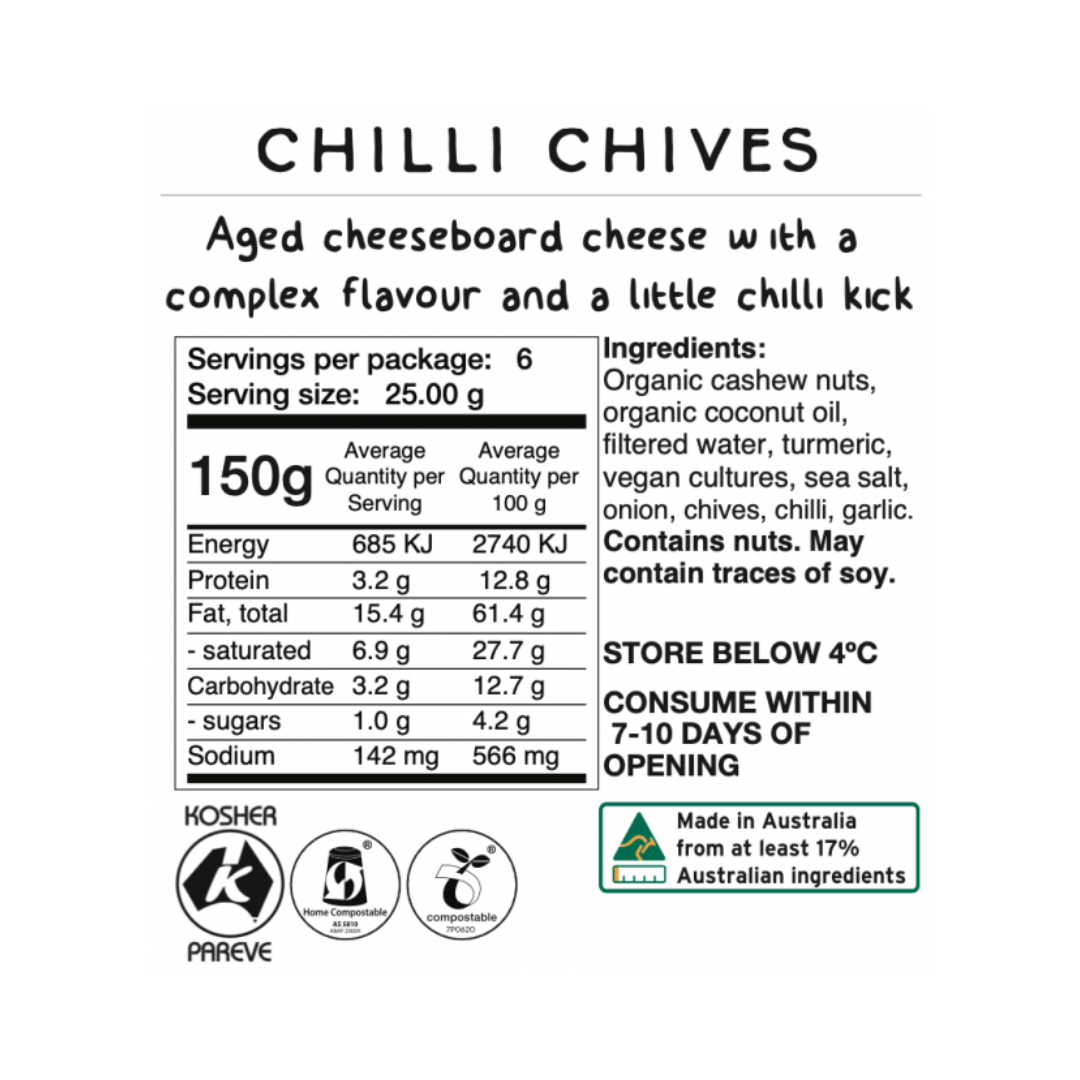 Vegan Dairy - Chili, Chive and Turmeric, 150g - 0