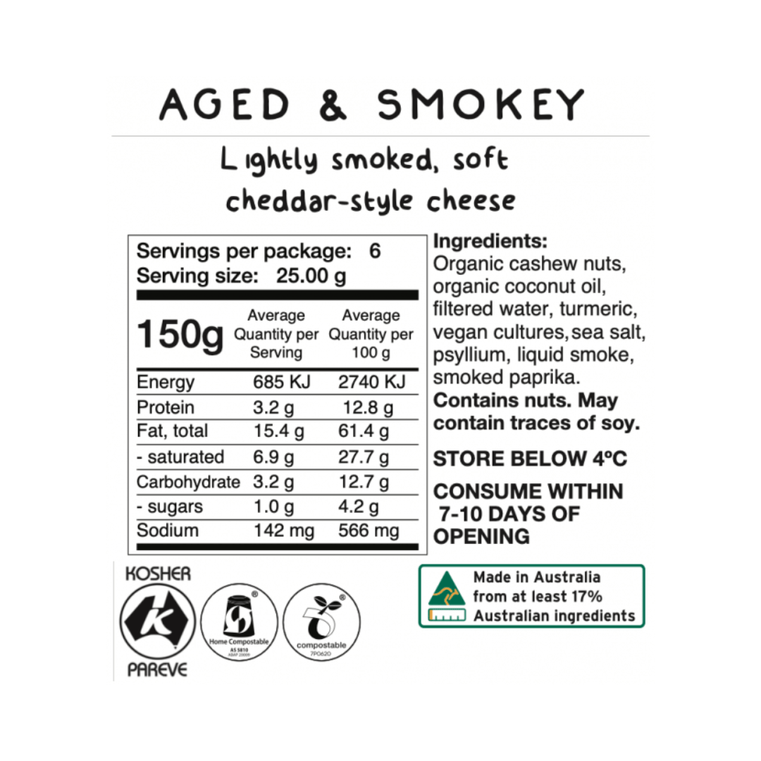 Vegan Dairy - Aged and Smokey, 150g