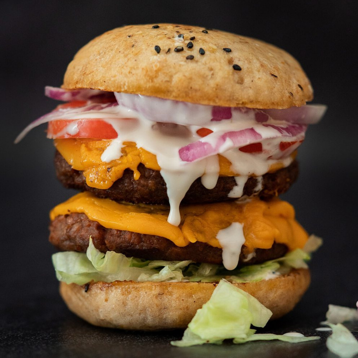 Double Stacked Vegan Cheese Burger