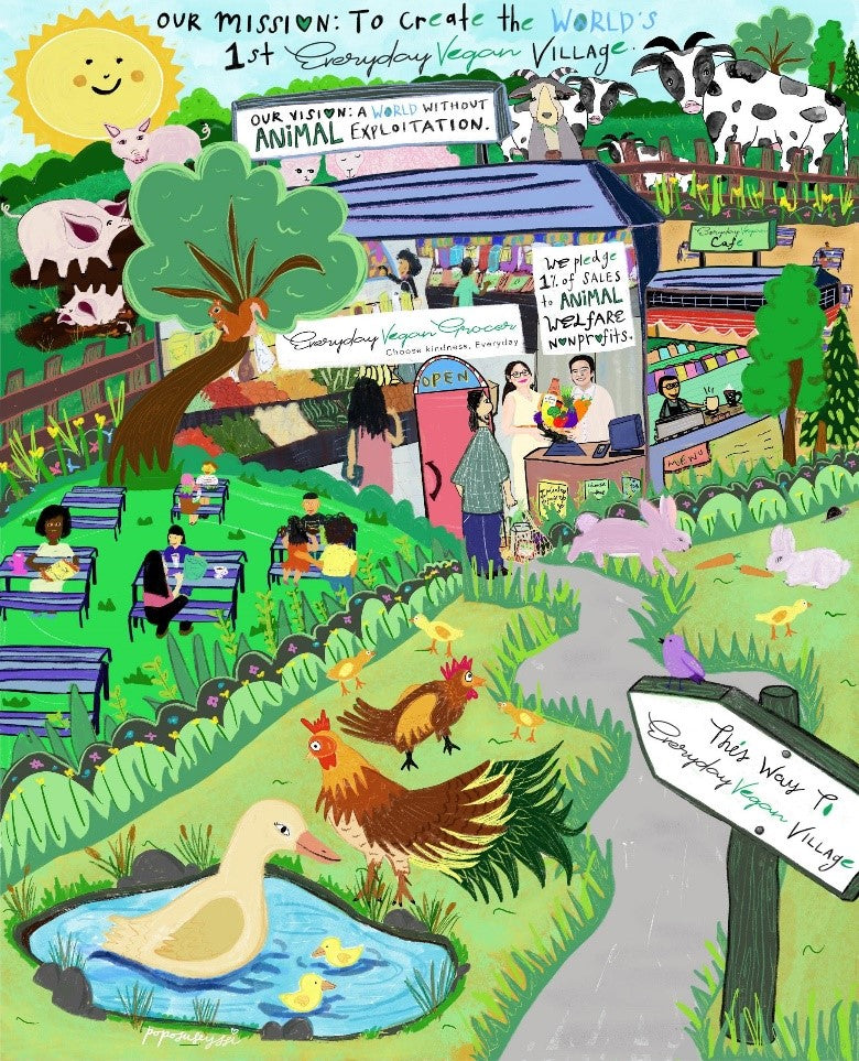 Envisioning the Everyday Vegan Village with Local Artist, Poposuseyssi