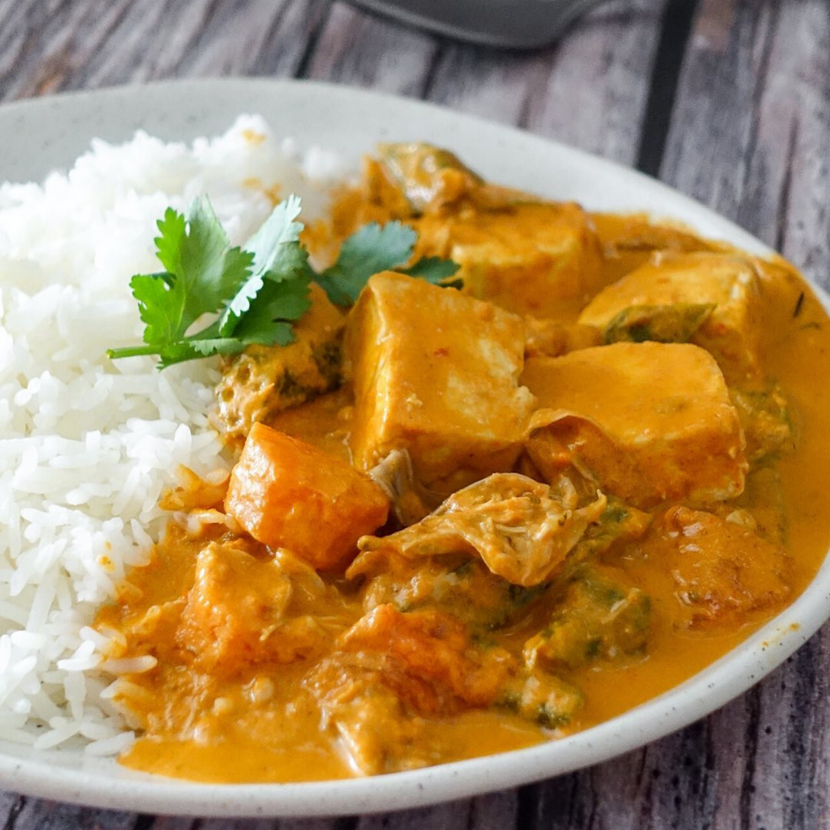 Banana Blossom Red Curry with Rice