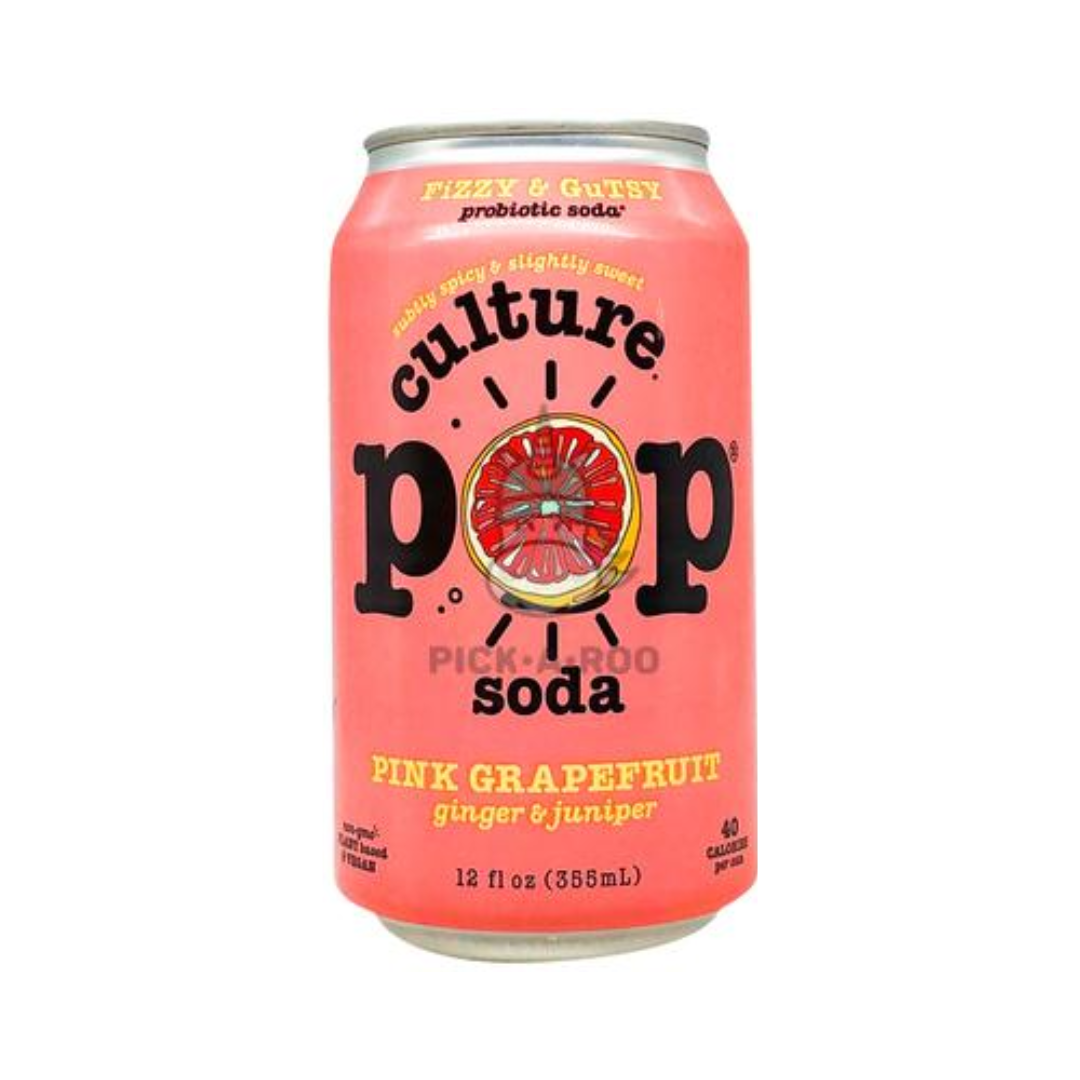 Culture Pop Soda - Probiotic Pink Grapefruit Soda, 355ml