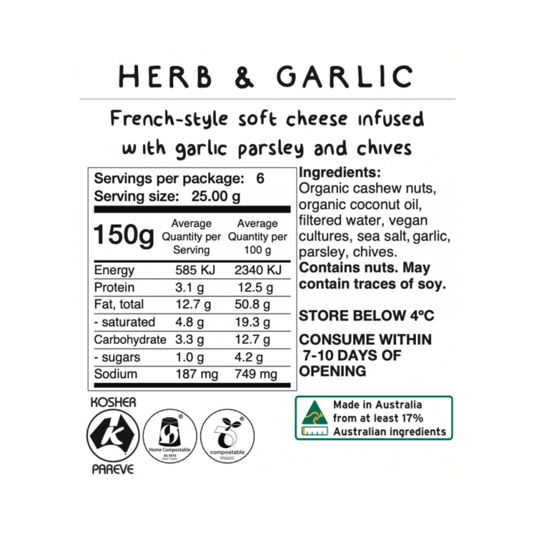 Vegan Dairy - Herb Garlic Cream, 150g