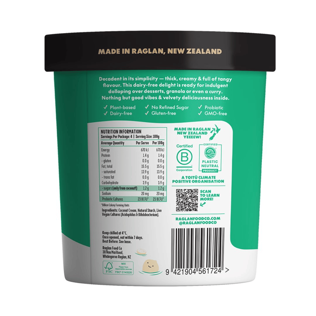 Raglan - Natural Greek Style Coconut Yogurt 400g