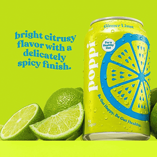 Poppi  - Prebiotic Sodas, Ginger Lime, 350ml