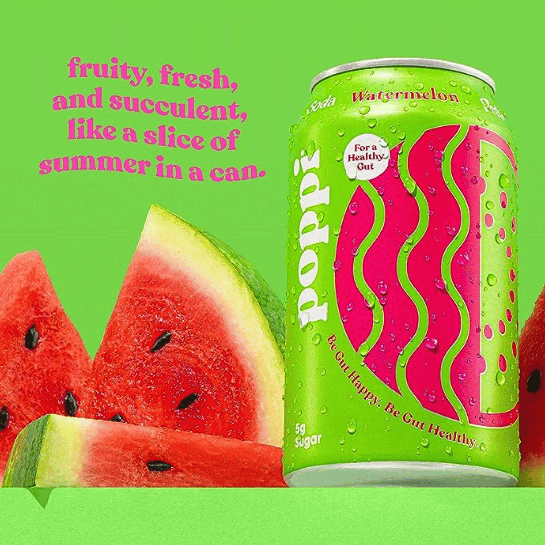 Poppi - Prebiotic Sodas, Watermelon, 350ml-2