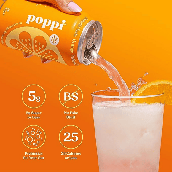 Poppi  - Prebiotic Sodas, Orange, 350ml