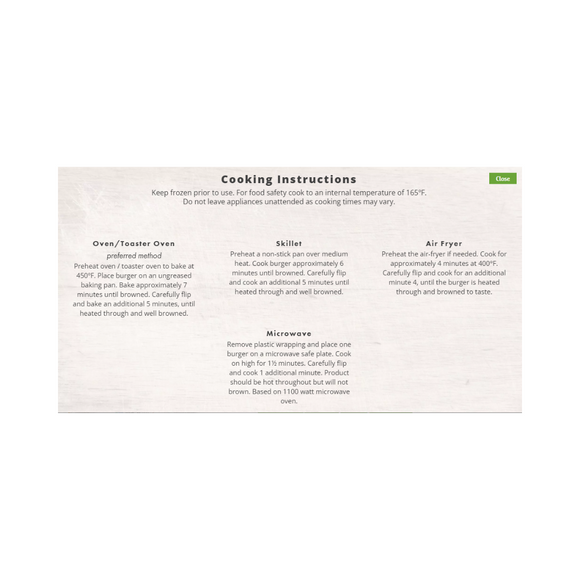 Dr. Praeger's - Super Greens Veggie Burger, 283g