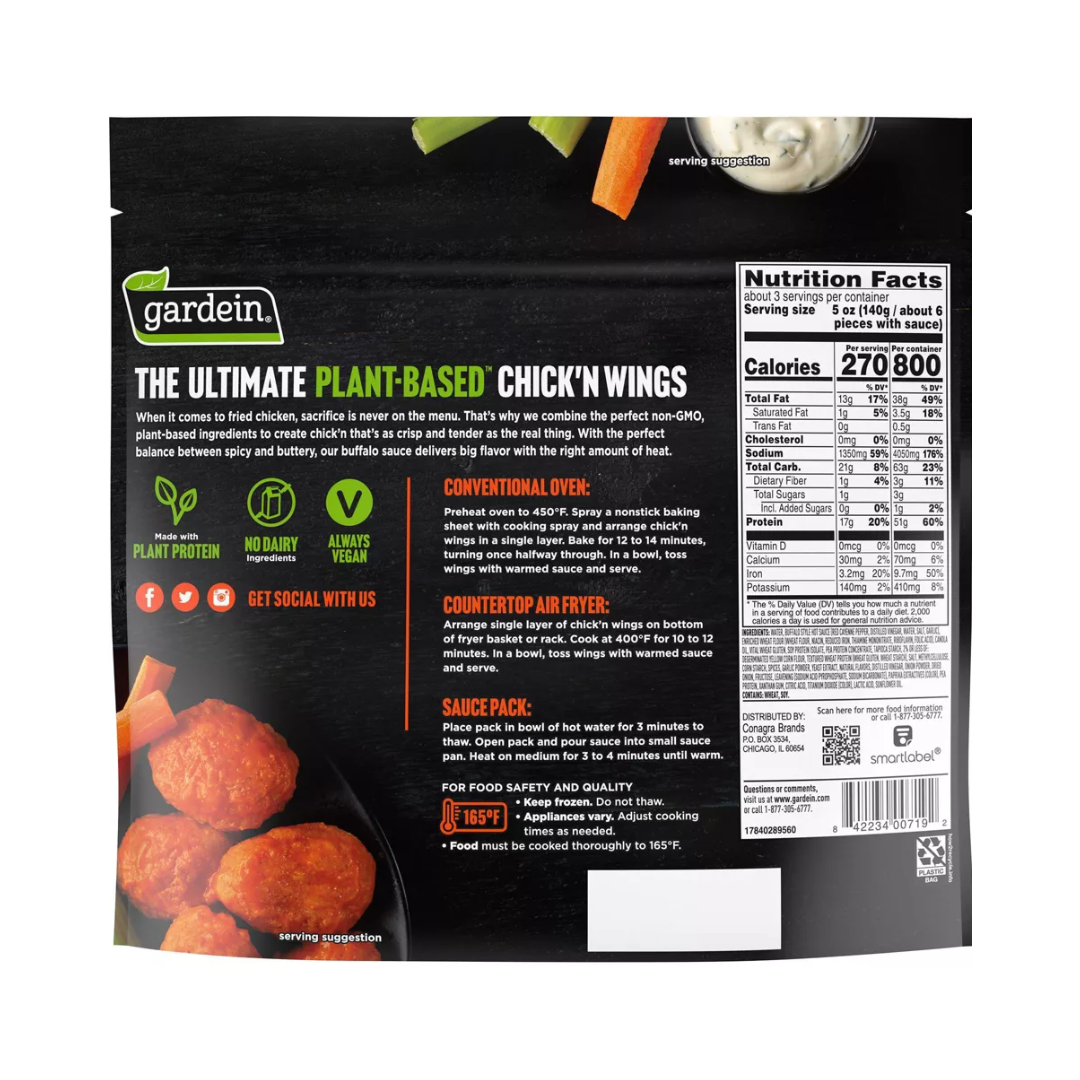 Gardein - Ultimate Chick N Wings Buffalo Plant, 419g - 0