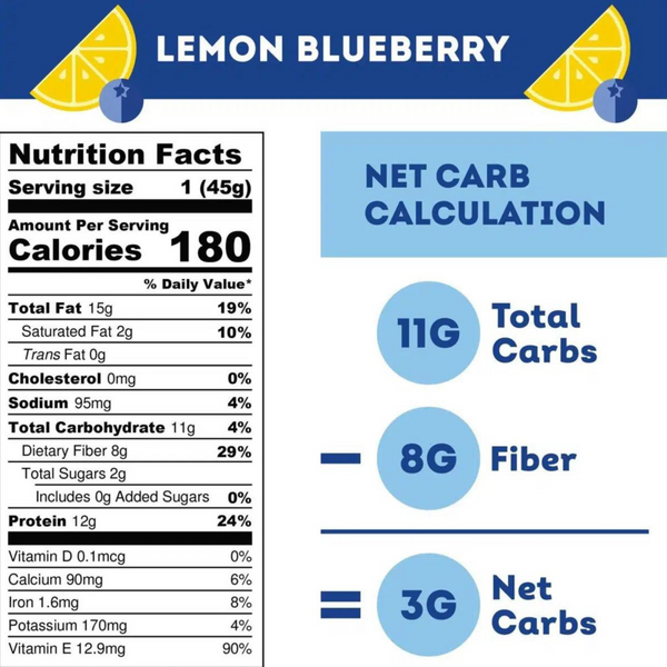 IQBar Keto Plant Protein Bar - Lemon Blueberry 45g