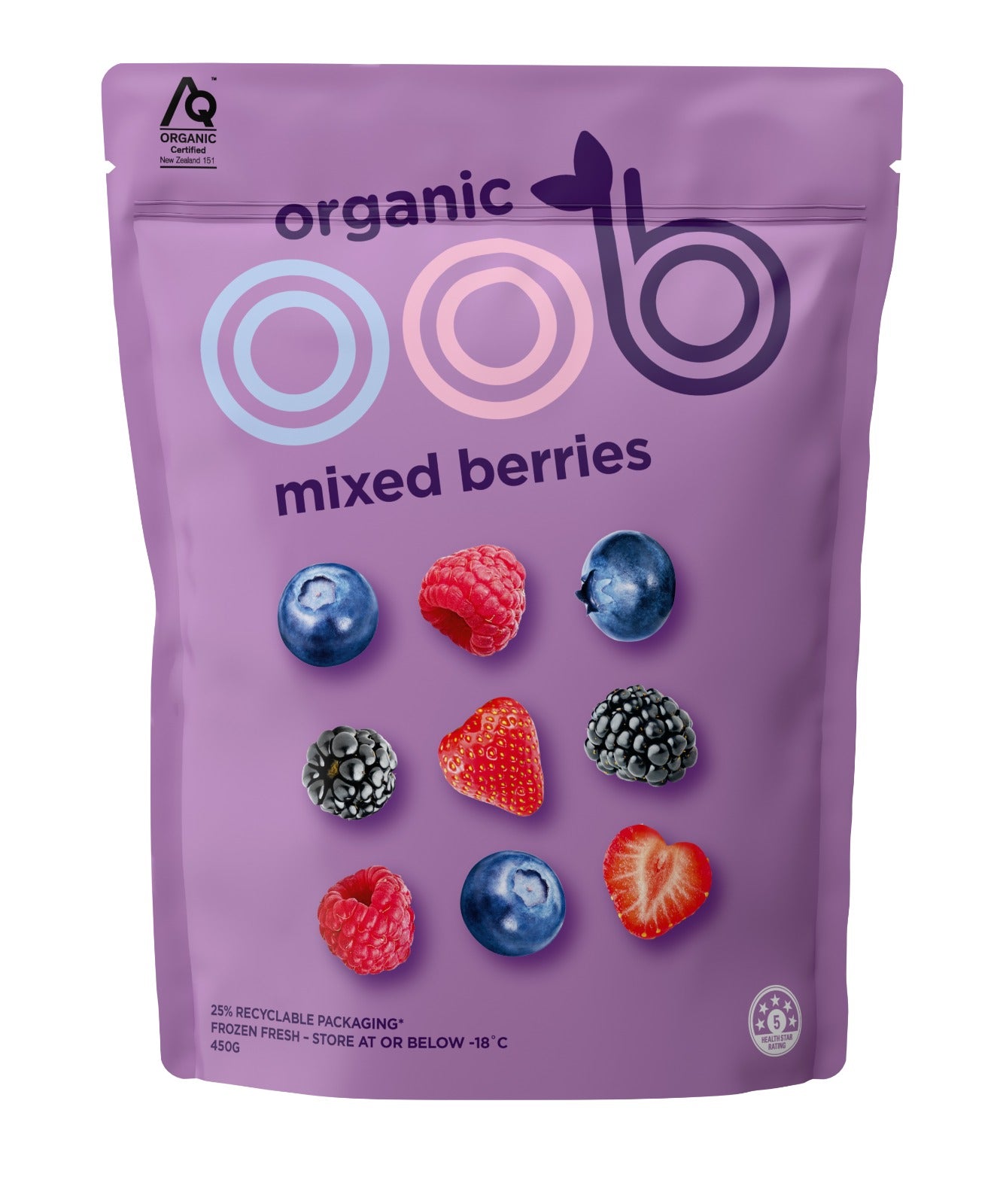 OOB organic - Frozen Mixed Berries 450g | Everyday Vegan Discount Club