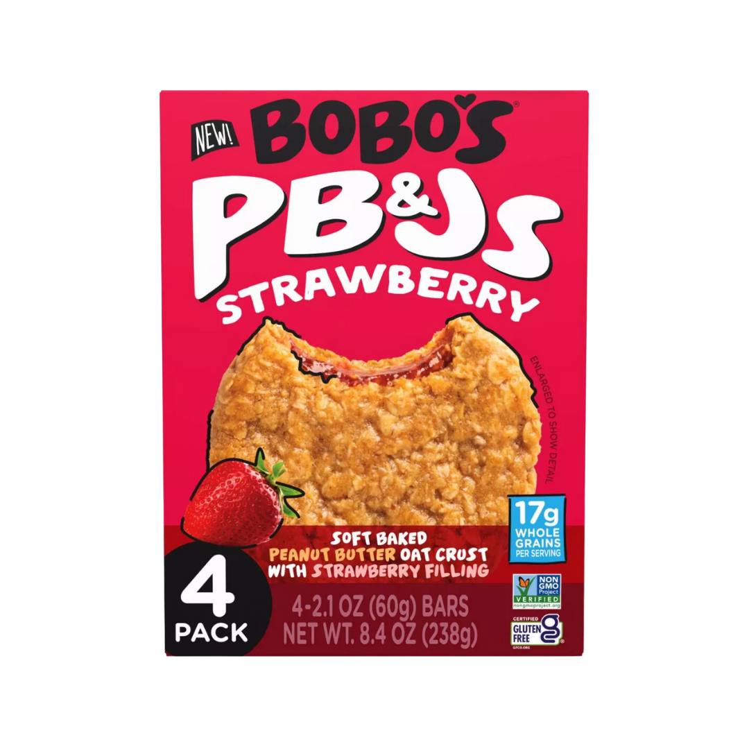 Bobo's - Oat Snacks, Strawberry PB&J, 4x2.1oz