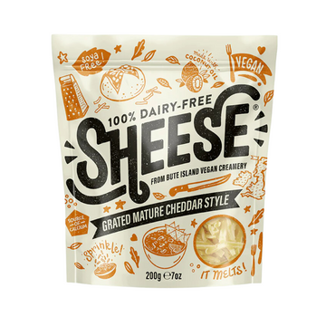 Bute Island Vegan Grated Cheese Mature Cheddar Style 200g