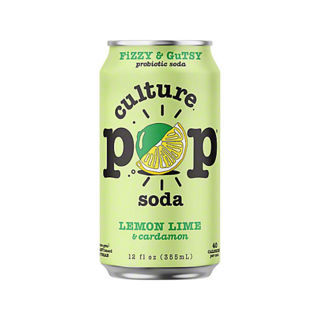 Culture Pop Soda - Probiotic Lemon Lime Soda, 355ml