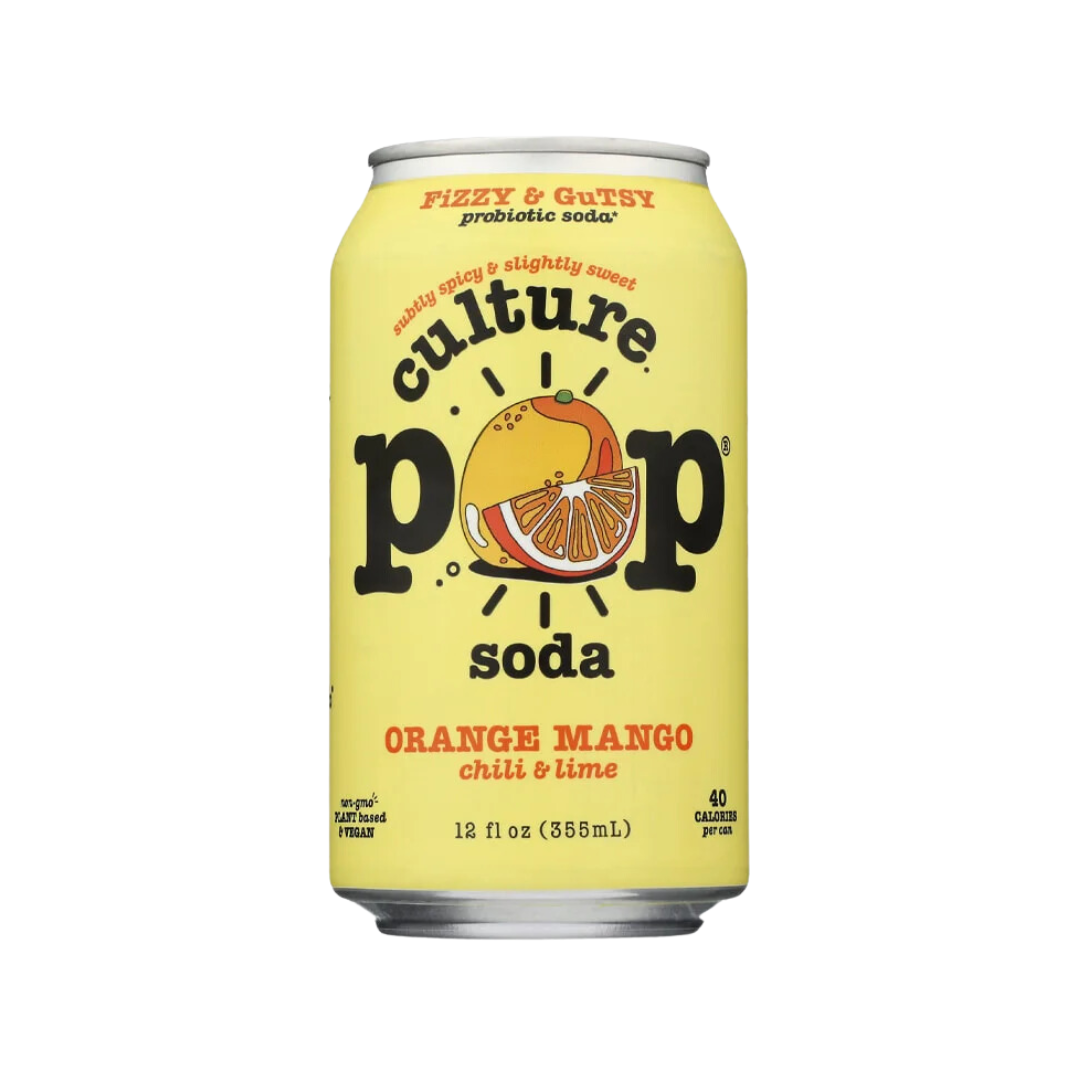 Culture Pop Soda - Probiotic Orange Mango Soda, 355ml