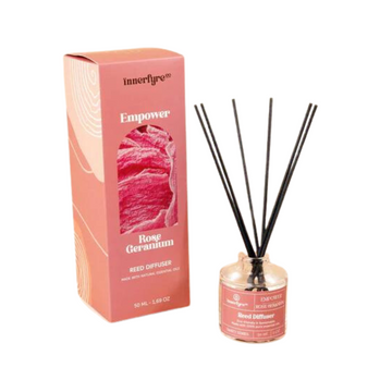 Innerfyre Co - Empower Rose Geranium Reed Diffuser 50ml