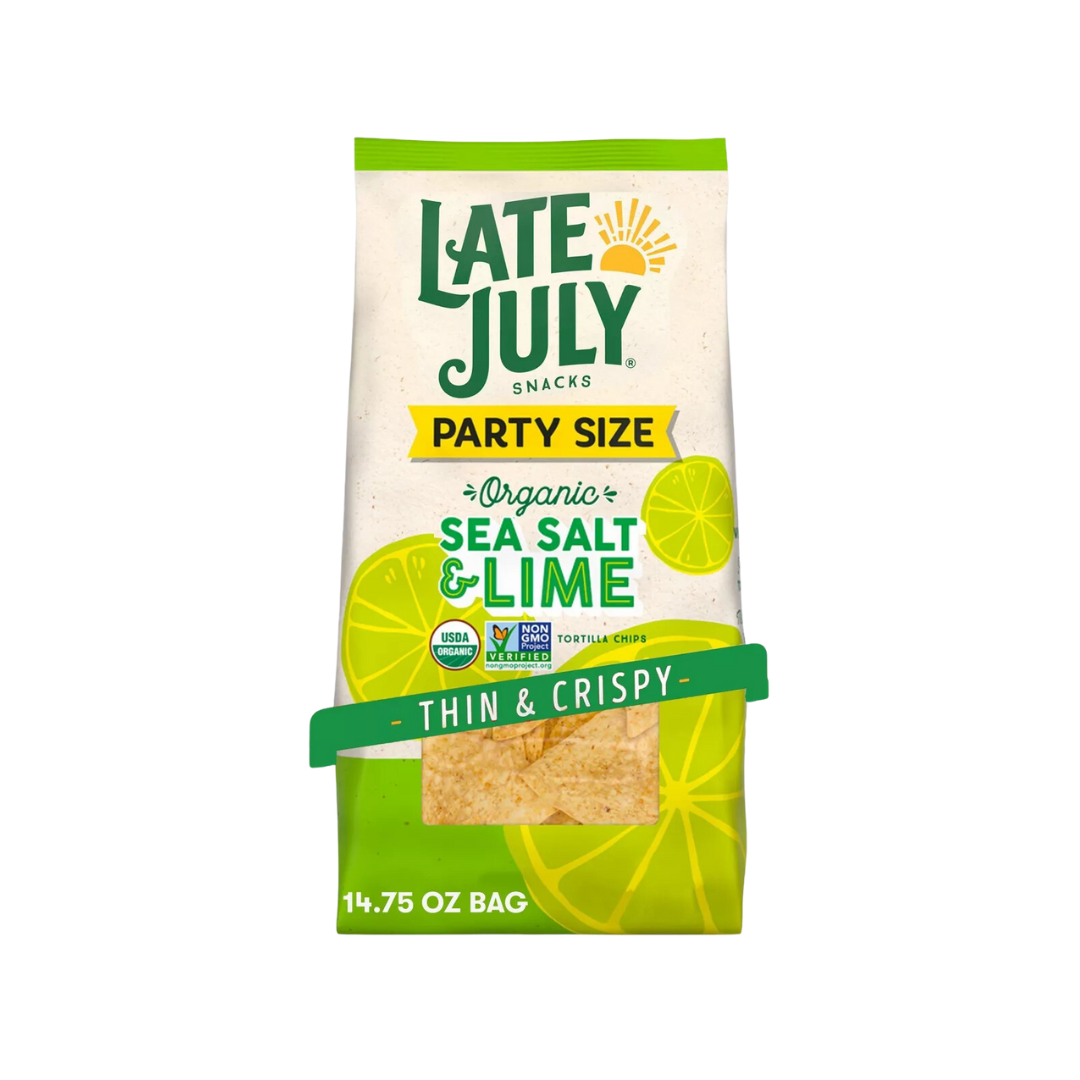 Late July Snacks - Tortilla Chips Sea Salt Lime, Party Pack, 418g-1