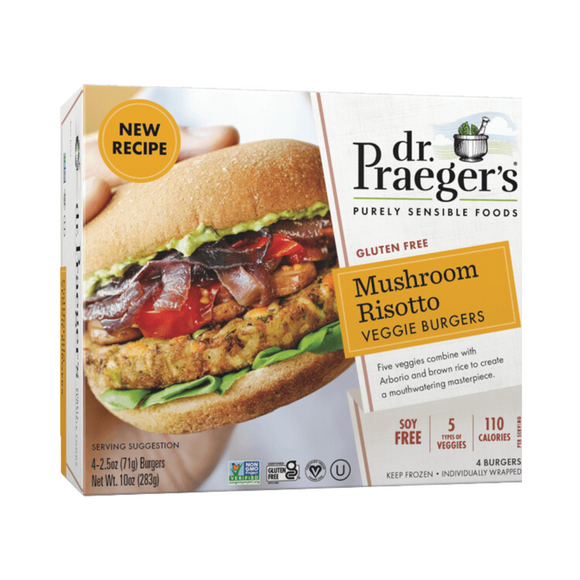 Dr. Praeger's -Veggie Burger, Gluten Free Mushroom Risotto, 283g