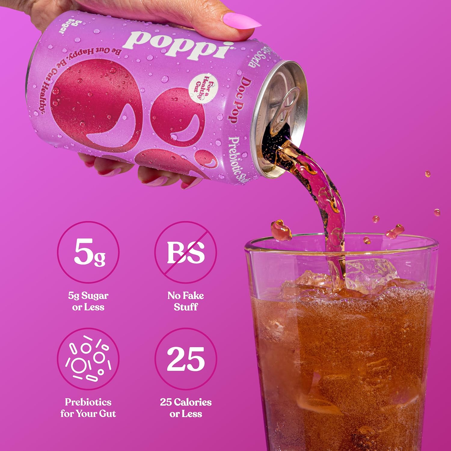 Poppi - Prebiotic Sodas, Grape Soda, 350ml