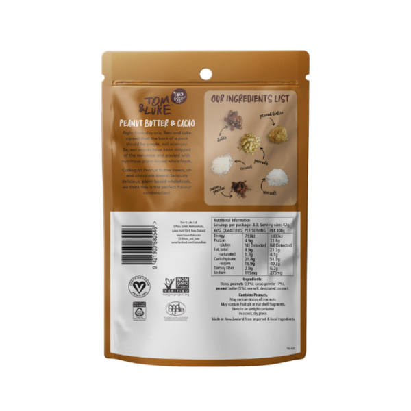 Tom and Luke Snackaball -  Peanut Butter and Cacao, 140g