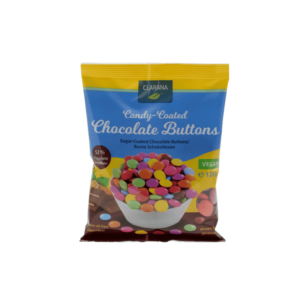 Clarana - Candy Coated Chocolate Buttons (Vegan Smarties) 125g - Everyday Vegan Grocer