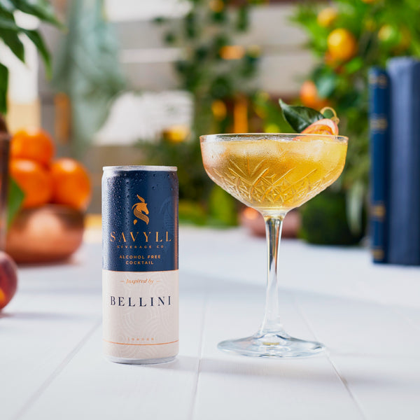 Savyll - Alcohol Free Bellini, 250ml Can - Everyday Vegan Grocer