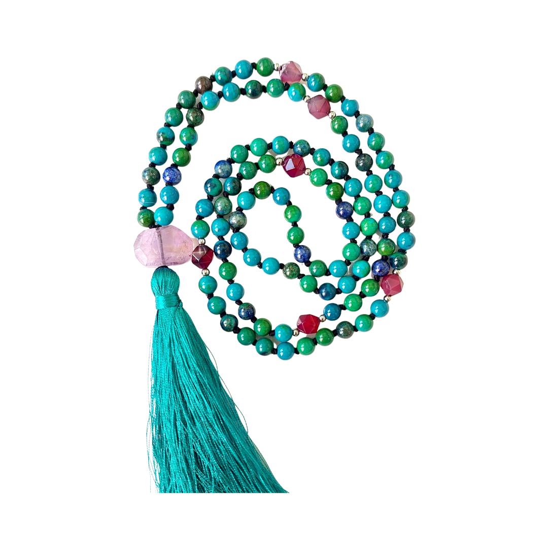 SparrowLarkBeads - Mala necklace 108 beads, varied designs, 6mm bead size