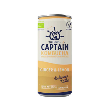 Gutsy Captain Kombucha - Ginger & Lemon 250ml Can
