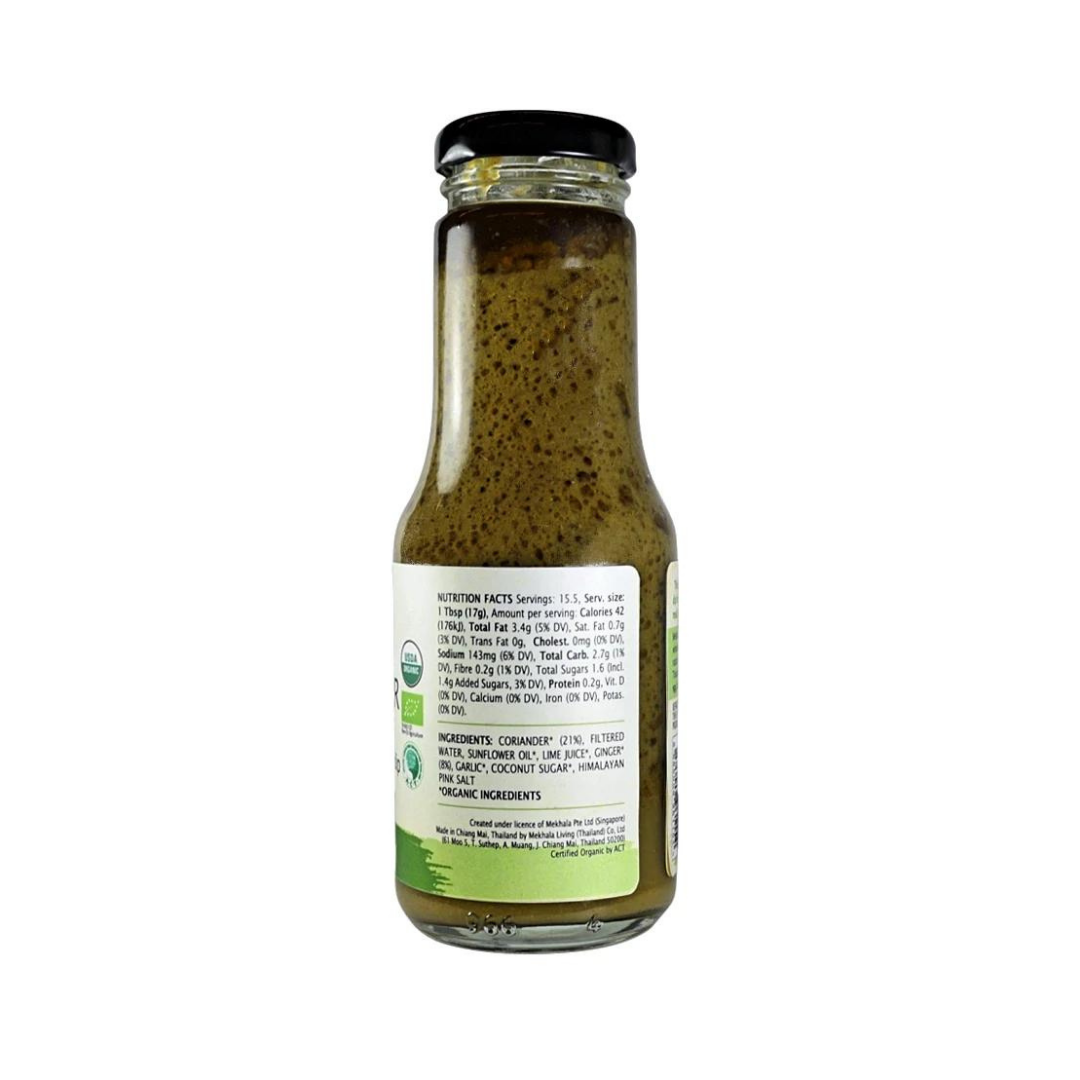 Mekhala Organic Coriander Ginger Sauce/Dressing/Dip 250ml - Everyday Vegan Grocer