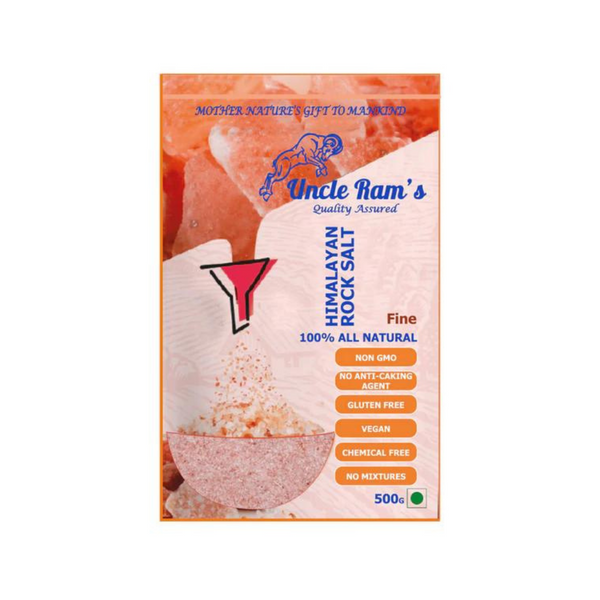 Uncle Ram's - Himalayan Pink Salt Fine 500g - Everyday Vegan Grocer