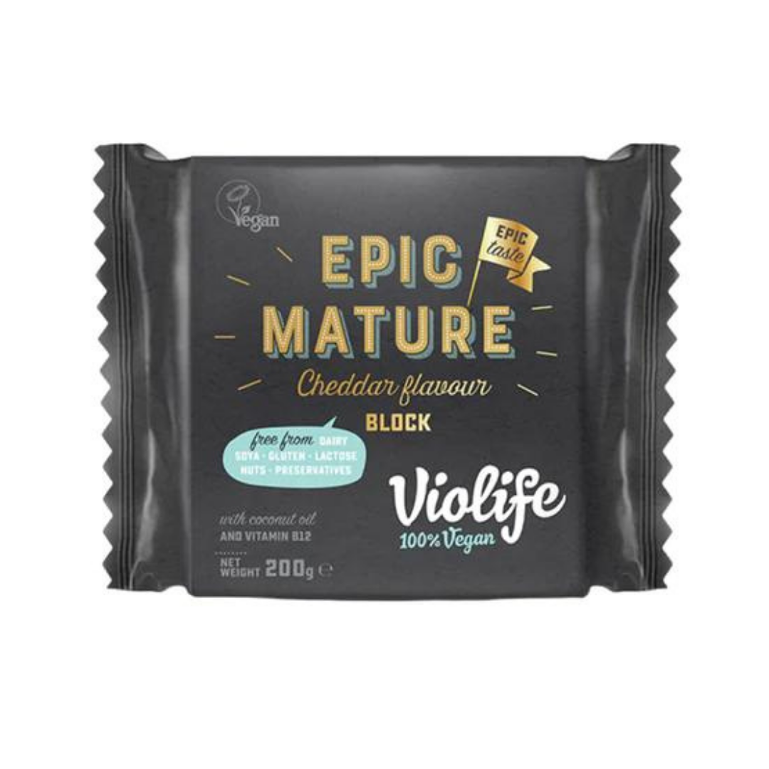 Violife Epic Mature Cheddar Block 200g - Everyday Vegan Grocer