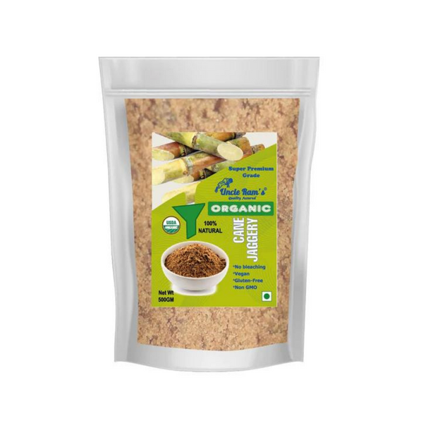 Uncle Ram's - Organic Cane Jaggery Powder 500g - Everyday Vegan Grocer