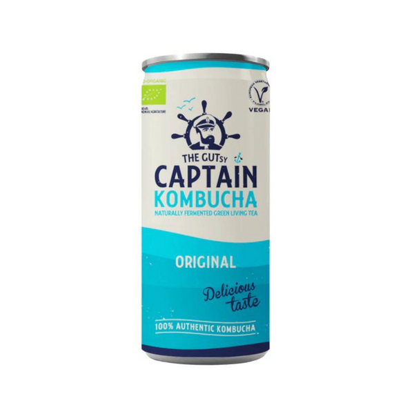 Gutsy Captain Kombucha - Original Green Tea 250ml Can - Everyday Vegan Grocer