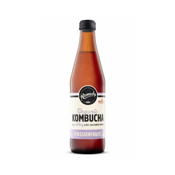 Remedy - Organic Kombucha Passionfruit 330ml - Everyday Vegan Grocer