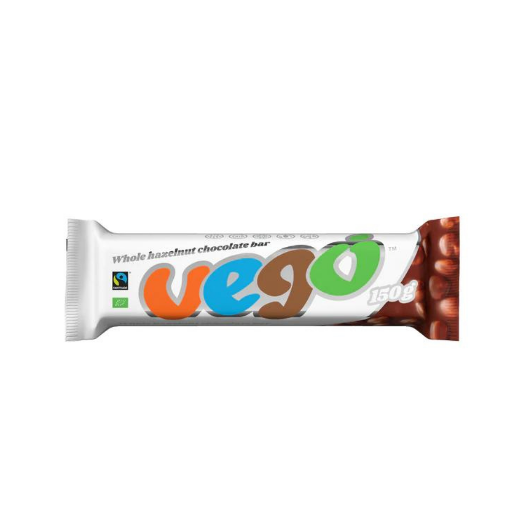 Vego - Vego Organic Whole Hazelnut Chocolate Bar, 150g - Everyday Vegan Grocer