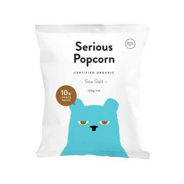 Serious Food Popcorn - Sea-Salt Multipack, 120g - Everyday Vegan Grocer