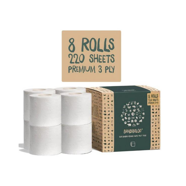 Bambooloo - 8 Toilet Rolls 100% Bamboo - Everyday Vegan Grocer