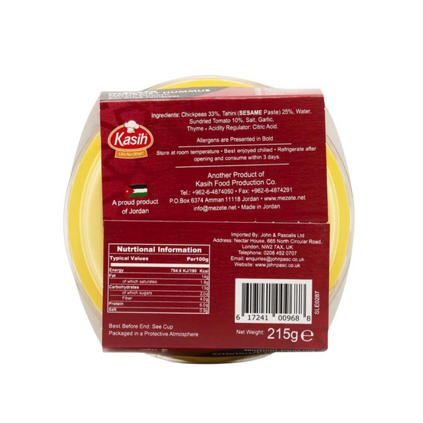 Mezete - Sun Dried Tomato Hummus, 215g - Everyday Vegan Grocer