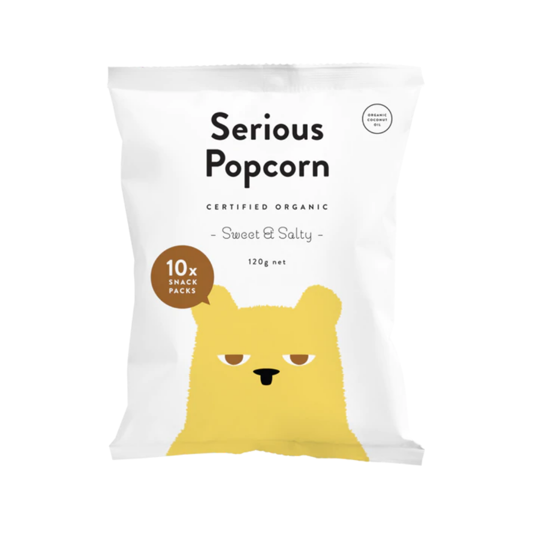 Serious Food Popcorn - Sweet Salty Multipack, 120g - Everyday Vegan Grocer