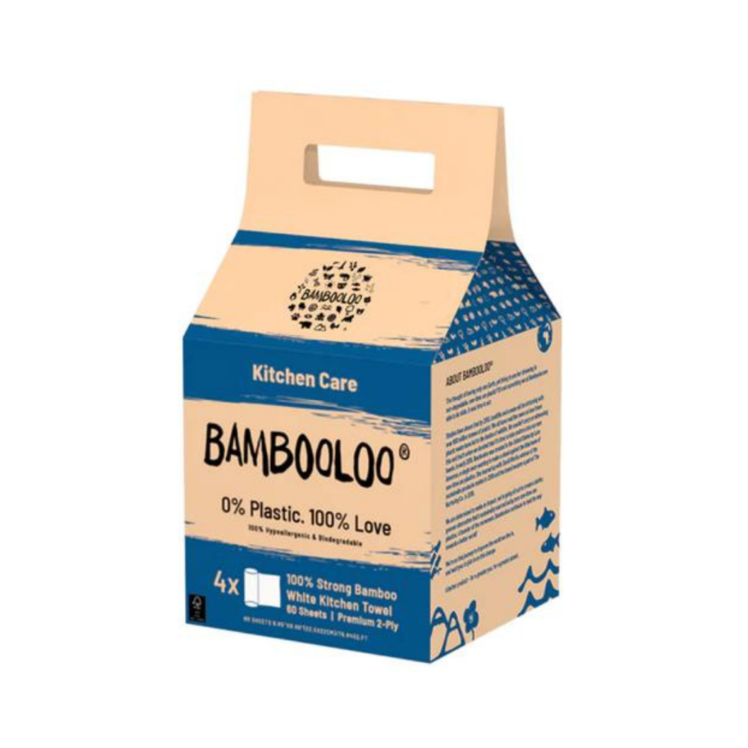 Bambooloo - Kitchen Towel, 4 rolls - Everyday Vegan Grocer