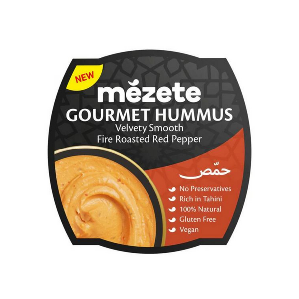 Mezete - Fire Roasted Red Pepper Hummus Dip, 215g - Everyday Vegan Grocer