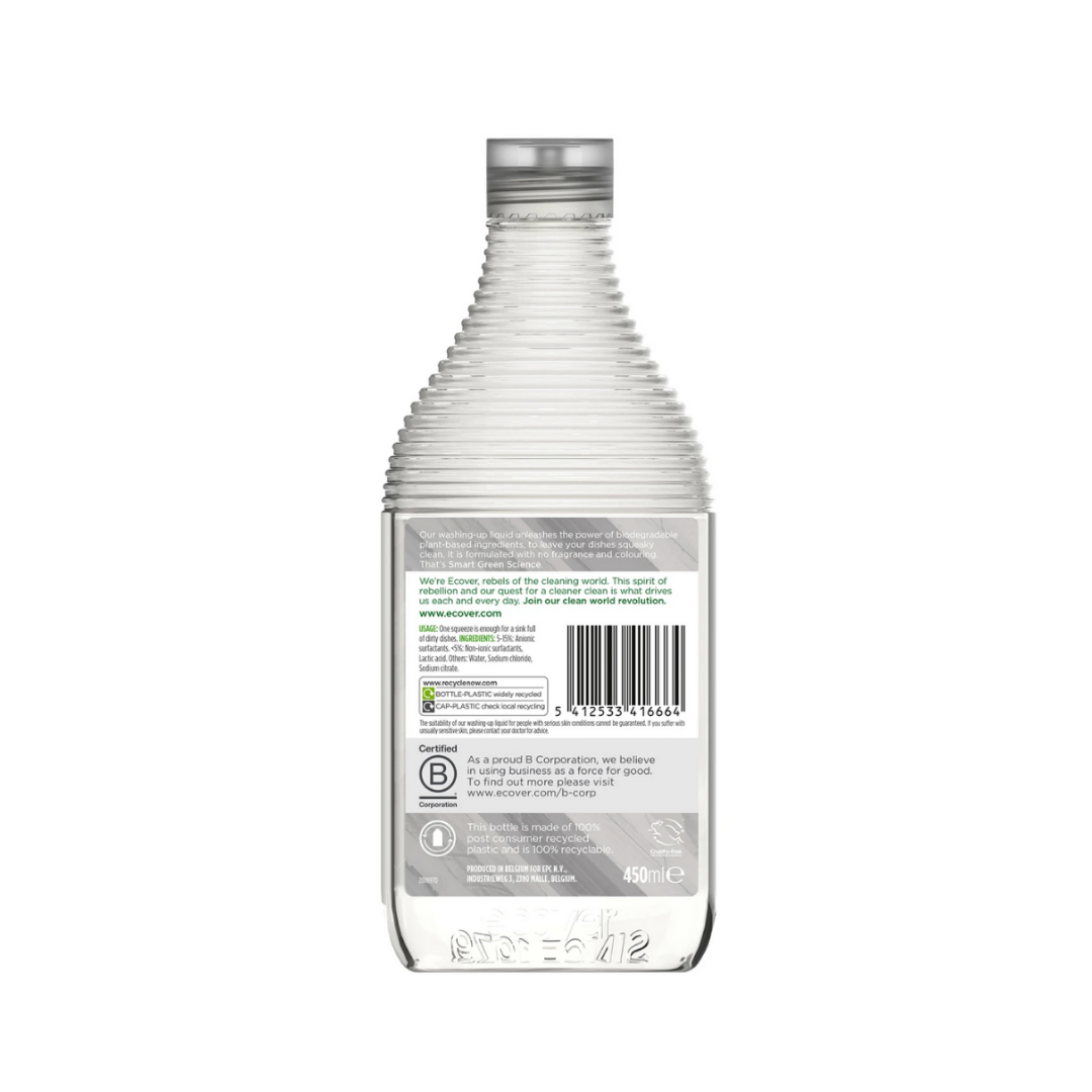 Ecover - ZERO Washing-Up Liquid 450ml - Everyday Vegan Grocer