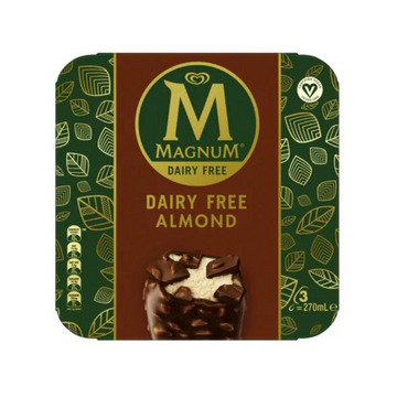 Magnum - Dairy Free Almond Multipack Ice Cream (3 x 90ml bars)