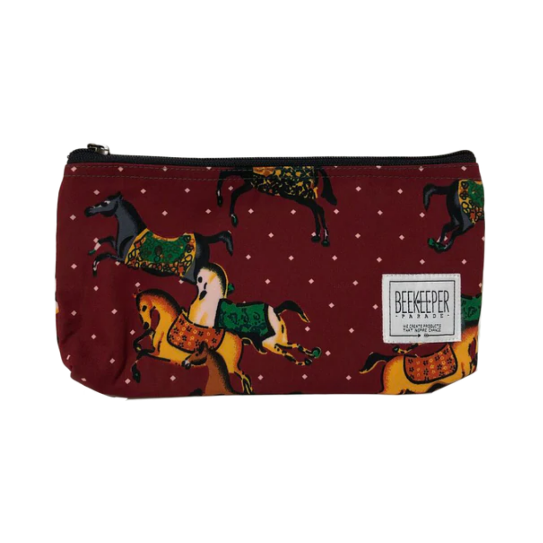 Carousel Horse (Red) Pouch - Large - Everyday Vegan Grocer