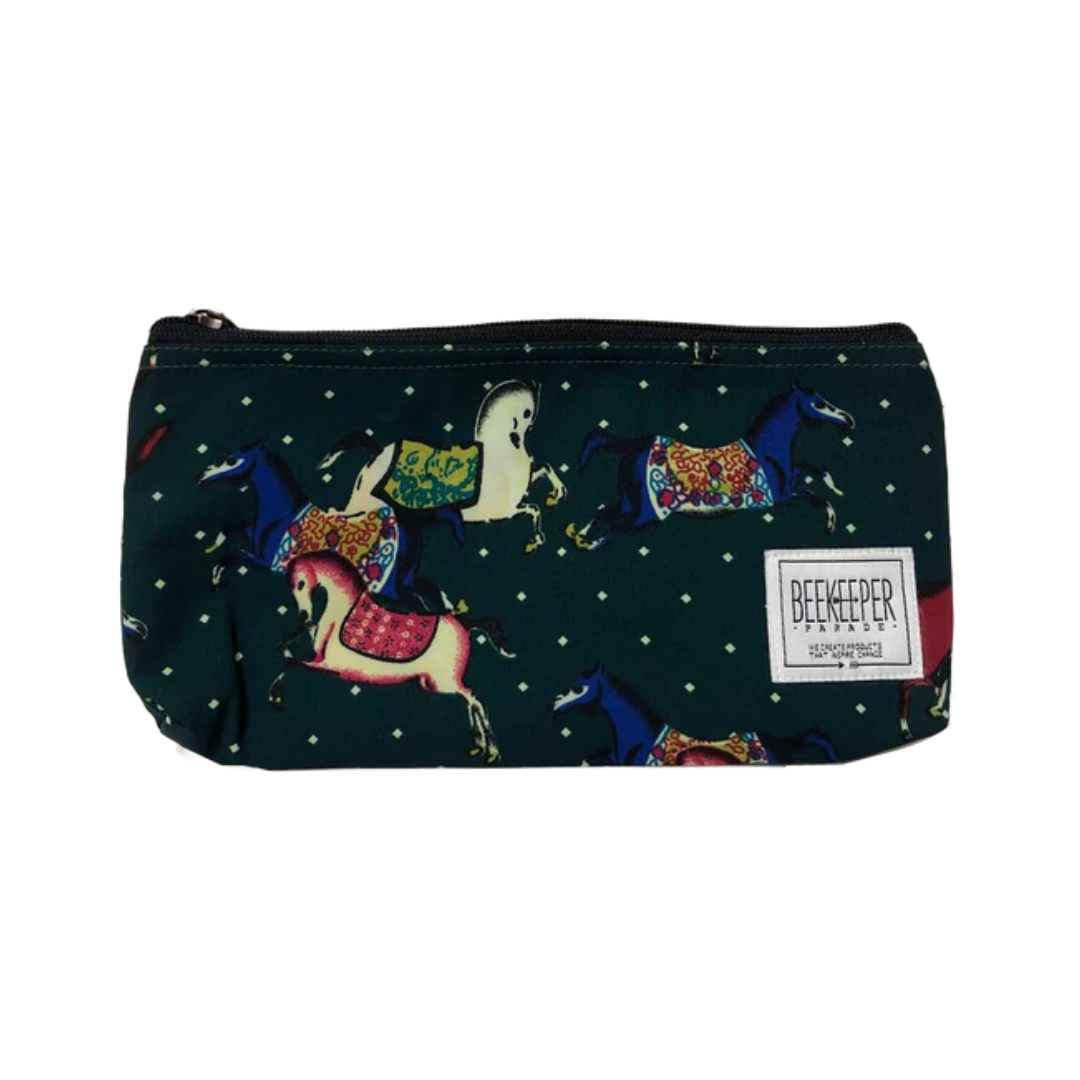 Carousel Horse (Green) Pouch - Large - Everyday Vegan Grocer