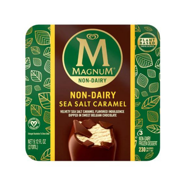 Magnum - Dairy Free Sea Salt Caramel Multipack Ice Cream (3 x 90ml bars) - Everyday Vegan Grocer