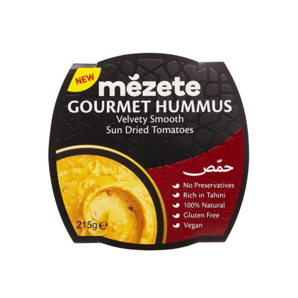 Mezete - Sun Dried Tomato Hummus, 215g - Everyday Vegan Grocer