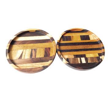 Purnama - Teak Wood Coaster Set