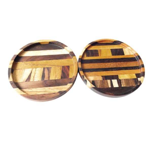 Purnama - Teak Wood Coaster Set