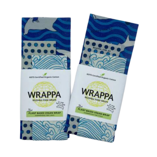Wrappa Vegan Reusable Food Wraps - Hammerhead Time 3 Pack - Everyday Vegan Grocer